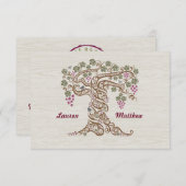 Carte RSVP de mariage de vignoble rustique (Devant / Derrière)