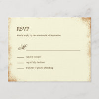 Carte RSVP de mariage de vignoble rustique - Brown