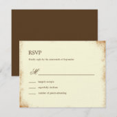 Carte RSVP de mariage de vignoble rustique - Brown (Devant / Derrière)