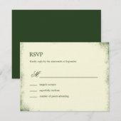 Carte RSVP de mariage de vignoble rustique - Vert (Devant / Derrière)