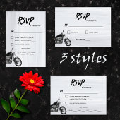 Carte RSVP de mariage décontracté simple moto à th