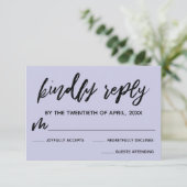 Carte RSVP de mariage décontractée écriture manusc (Debout devant)