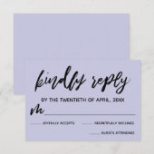 Carte RSVP de mariage décontractée écriture manusc (Devant / Derrière)