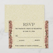 Carte RSVP de mariage / Dentelle florale Vintage (Devant / Derrière)