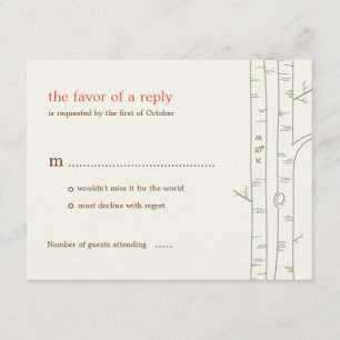Carte RSVP de mariage des bouleaux - Personnalisée