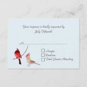 Carte RSVP de mariage des cardinaux rouges