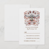 Carte RSVP de mariage des cerfs de bois rustique A (Devant / Derrière)