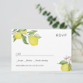 Carte RSVP de mariage des citrons d'été (Debout devant)