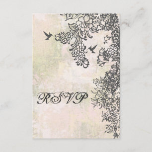 Carte RSVP de mariage des colibris et des fleurs