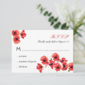 Carte RSVP de mariage des fleurs de pavot (Debout devant)