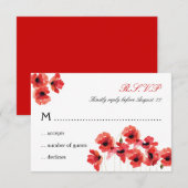 Carte RSVP de mariage des fleurs de pavot (Devant / Derrière)