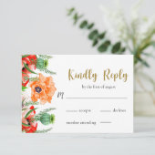 Carte RSVP de mariage des fleurs de pavot (Debout devant)