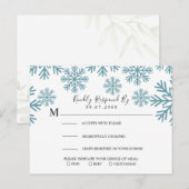 Carte RSVP de mariage des flocons de neige (Devant / Derrière)