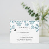Carte RSVP de mariage des flocons de neige (Debout devant)