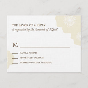 Carte RSVP de mariage des pavots moderne - amande