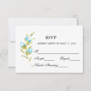 Carte RSVP de mariage des Roses bleus