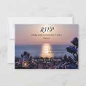 Carte RSVP de mariage d'hiver du coucher du soleil (Devant)