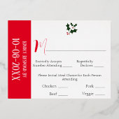 Carte RSVP de mariage d'hiver Red and White Snowfl (Verso)