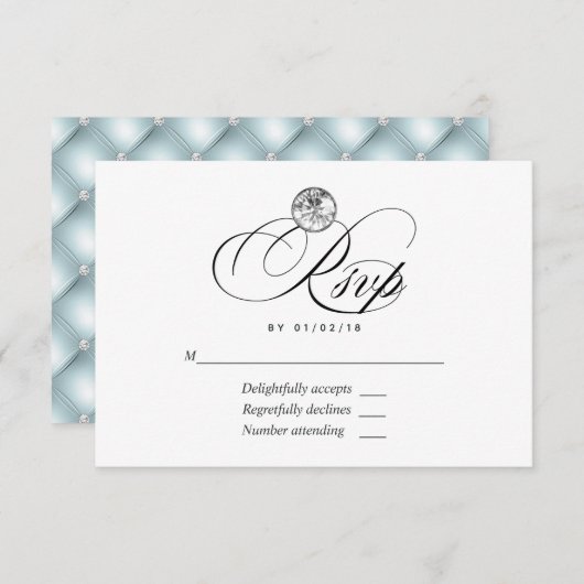 Carte RSVP de mariage diamant (Devant / Derrière)