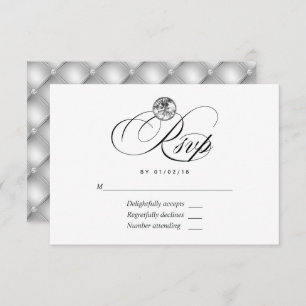 Carte RSVP de mariage diamant