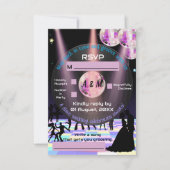 Carte RSVP de mariage disco personnalisable (Devant)