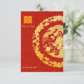 Carte RSVP de mariage double bonheur classique dra (Debout devant)