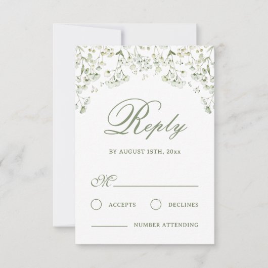 Carte RSVP de mariage du bébé (Devant)