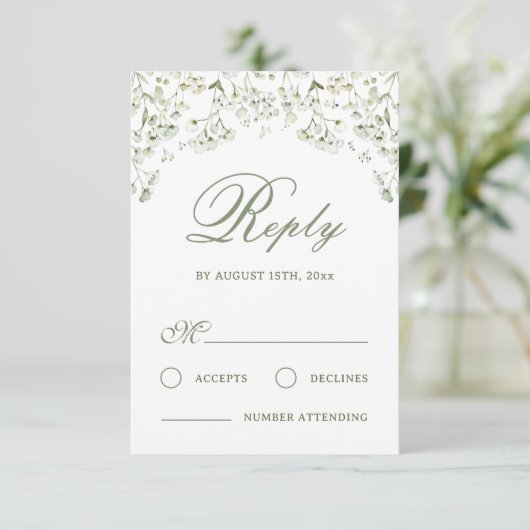 Carte RSVP de mariage du bébé (Debout devant)
