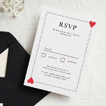 Carte RSVP de mariage du casino<br><div class="desc">Design mariage élégant et contemporain à thème casino en rouge,  noir et blanc par Shelby Allison. Cliquez sur le lien Casino Mariage Collection pour voir les articles correspondants,  y compris les invitations,  les cartes rsvp,  les faveurs,  les autocollants et plus encore.</div>