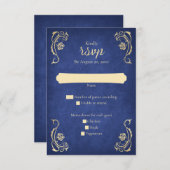 Carte RSVP de mariage du château Rose enchantée (Devant / Derrière)