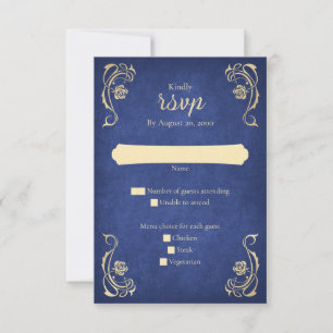 Carte RSVP de mariage du château Rose enchantée