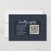 Carte RSVP de mariage du code QR de la Royal Navy (Devant)