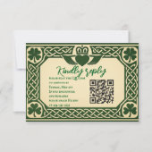 Carte RSVP de Mariage du Code QR du sceau gaélique (Devant)