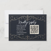 Carte RSVP de mariage du code QR nuptial de la Mar (Devant)