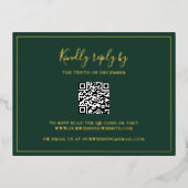 Carte RSVP de Mariage du code QR vert traditionnel (Recto)