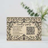 Carte RSVP de mariage du code QR Vow Iron (Debout devant)