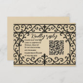 Carte RSVP de mariage du code QR Vow Iron (Devant / Derrière)