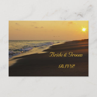 Carte RSVP de mariage du coucher de soleil sur la