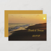 Carte RSVP de mariage du coucher de soleil sur la (Devant / Derrière)