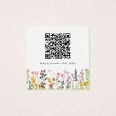 Carte RSVP de mariage du Fleur sauvage de code QR (Dos)