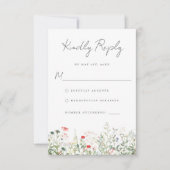Carte RSVP de mariage du fleur sauvage Meadow (Devant)