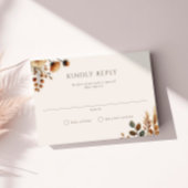 Carte RSVP de mariage du paysage de bois de brume