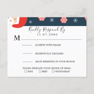 Carte RSVP de mariage du Père Noël