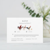 Carte RSVP de mariage du poulet animal de ferme (Debout devant)
