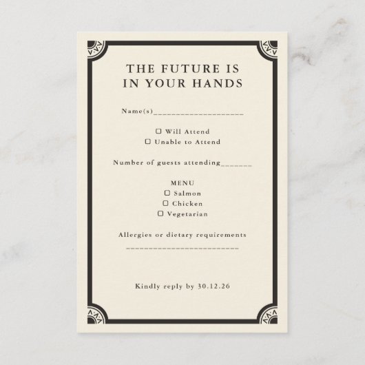 Carte RSVP de mariage du tarot céleste Boho (Dos)