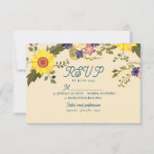 Carte RSVP de mariage du tournesol botanique (Devant)