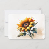 Carte RSVP de mariage du tournesol jaune (Dos)