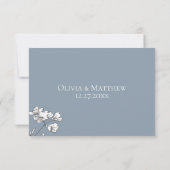 Carte RSVP de mariage Dusty Blue Meadow (Dos)