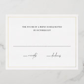 Carte RSVP de mariage élégant et intemporelle (Recto)