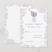 Carte RSVP de mariage élégant Lilacs aquarelle (Devant / Derrière)